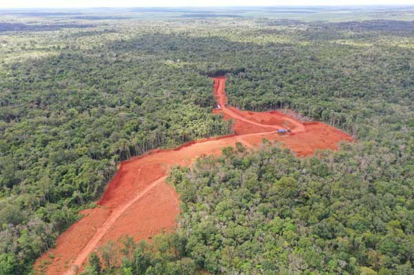 Lokasi tambang galian c yang diduga ilegal di Desa Bukit Raya, Cempaga Hulu