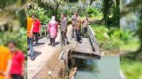 Jembatan penghubung antara dusun 1 dan dusun 2 di Desa Sungai Melawen