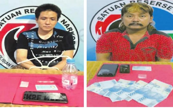 Dua pengedar sabu yang ditangkap Anggota Satnarkoba Polres Kobar