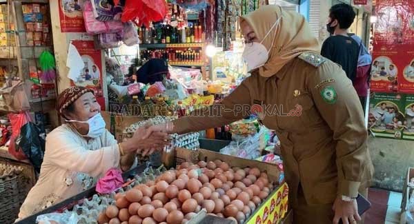 Wakil Bupati Kotim Irawati berada di Pasar ikan PPM