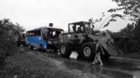Kecelakaan Tunggal Bus Damri