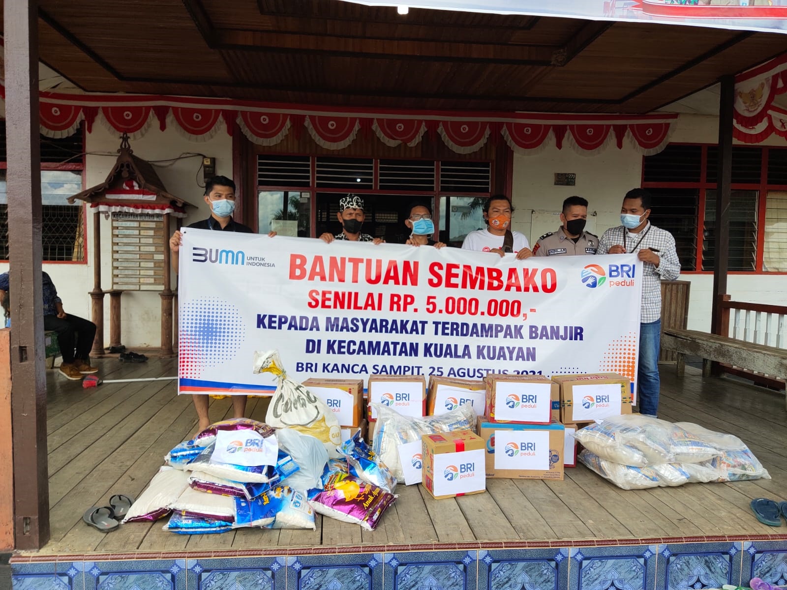bantuan bri untuk korban banjir Mentaya Hulu