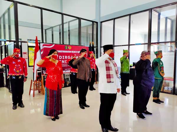 Bapas Gelar Upacara virtual HUT RI ke-76
