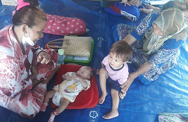 Banjir yang melanda sejumlah kawasan di Kota Palangka Raya belum surut total