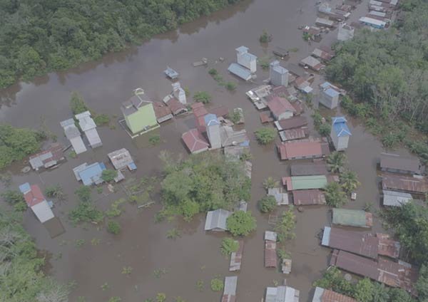 Banjir yang merendam Desa Sudan Kecamatan Cempaga Hulu Kabupaten Kotawaringin Timur tergolong parah