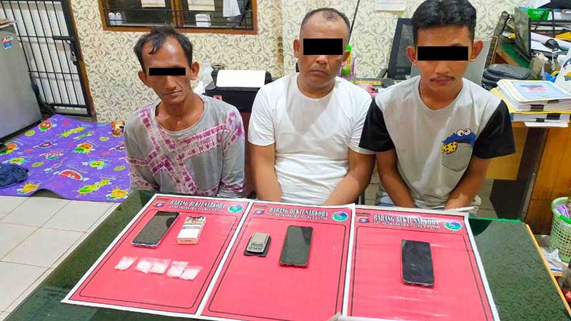 Satres Narkoba Polres Kotim berhasil menangkap tiga tersangka peredaran sabu