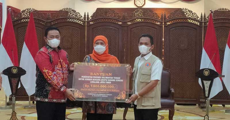Kalteng Bantu Uang Rp7.5 Miliar untuk Korban Gunung Semeru