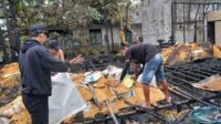 Sejumlah warga Kelurahan Bahaur Kecamayan Kahayan Kuala Pulpis dihebohkan dengan amuk api yang melumat dua rumah