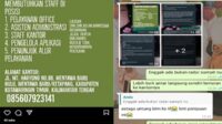 Penipuan Lowongan Kerja Catut Radar Sampit