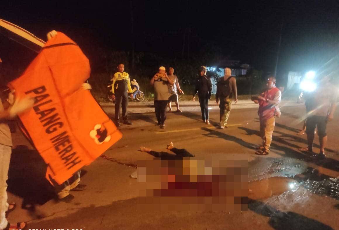 Pemotor Tewas Terlindas Sopir Truk Tangki Kabur