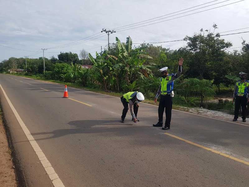 Kecelakaan lalu lintas (laka lantas) kembali terjadi di ruas Jalan Tjilik Riwut tepatnya di kilometer 15