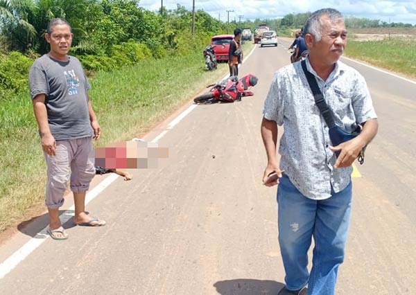 kecelakaan di ruas Jalan Tjilik Riwut kilometer 65