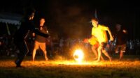 Pertandingan Sepak Sawut yang berlangsung di Taman Budaya Kalteng