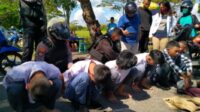 Sejumlah pelajar yang terlibat tawuran