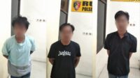 Tiga sekawan berinisial HS, AS dan AG, kini terpaksa meringkuk dalam sel tahanan Mapolsek Pahandut, lantaran melakukan pengeroyokan terhadap satpam komplek pemukiman Jalan Marina Permai II Kota Palangka Raya, Rabu (8/3)