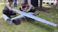 Pesawat tanpa awak jenis Unmanned Aerial Vehicle (UAV), yang akan digunakan Polda Kalteng untuk memantau dan mengamati karhutla.(dodi/radarsampit)