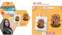 JUARA: Siswi SMA Negeri 2 Sampit Tjoa Lovely Allin menjuara lomba desain totebag tingkat nasional