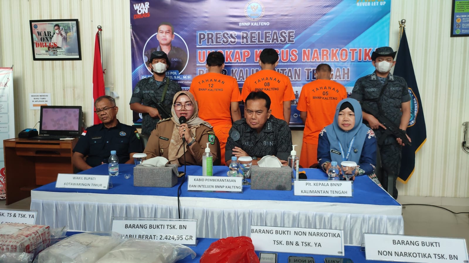 Badan Narkotika Nasional Provinsi (BNNP) Kalteng berhasil mengungkap dia jaringan peredaran besar Narkotika