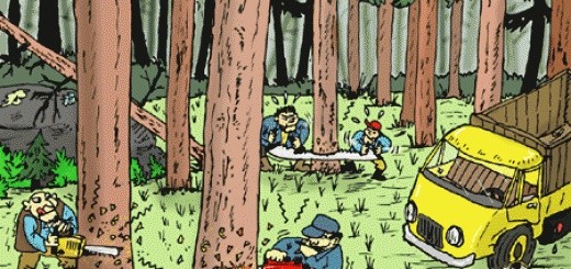 ilustrasi perambahan hutan