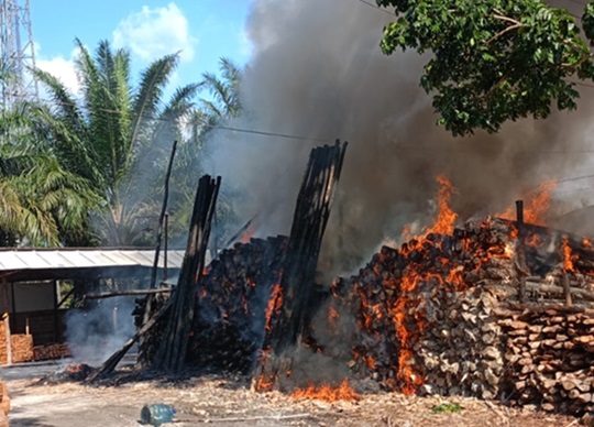 kayu terbakar
