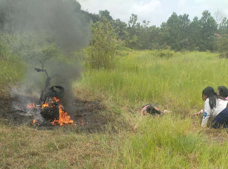 tewas terbakar
