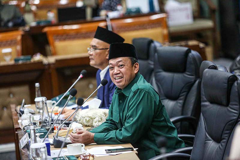 ketua panitia khusus (pansus) angket haji nusron wahid saat memi