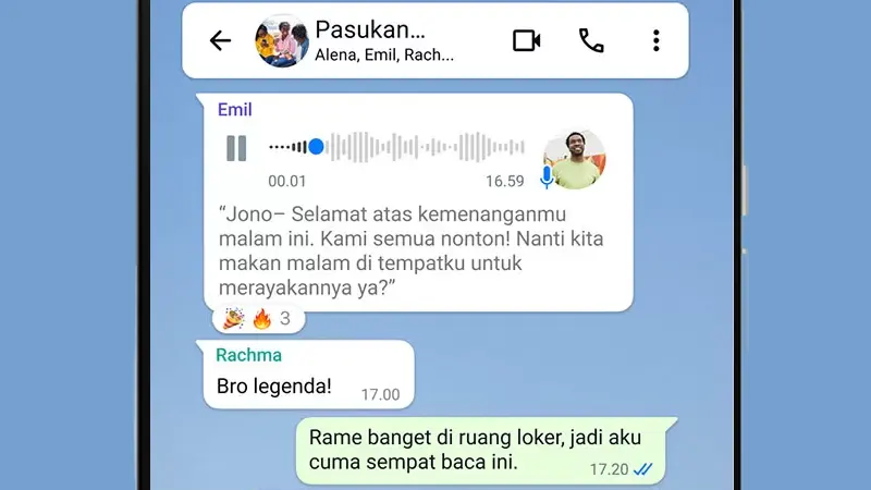 fitur transkrip pesan suara whatsapp