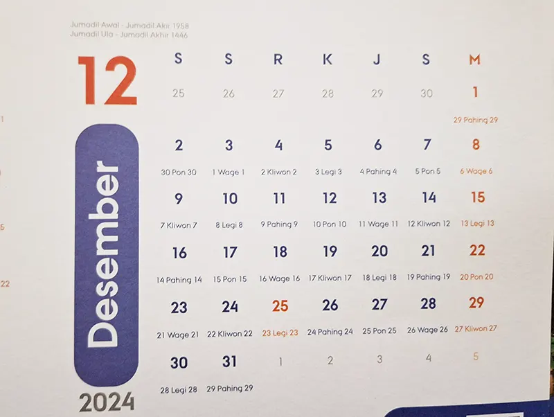 jadwal hari libur desember 2024
