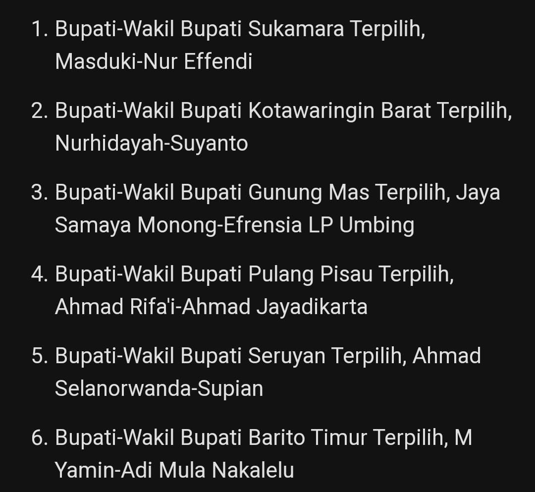 bupati terpilih