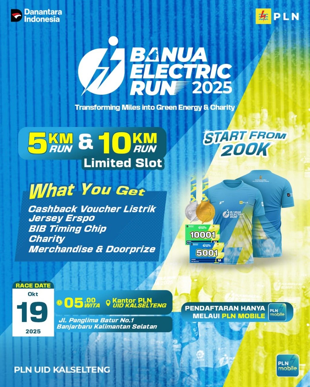 Banua Electric Run 2025,Lomba lari Banjarbaru 2025,Lari 5K 10K Banjarbaru,PLN Light Up The Dream (LUTD)