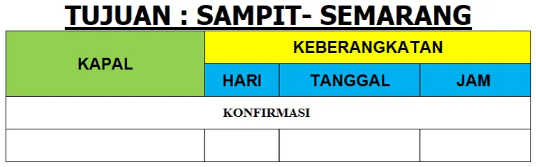 sampit ke semarang