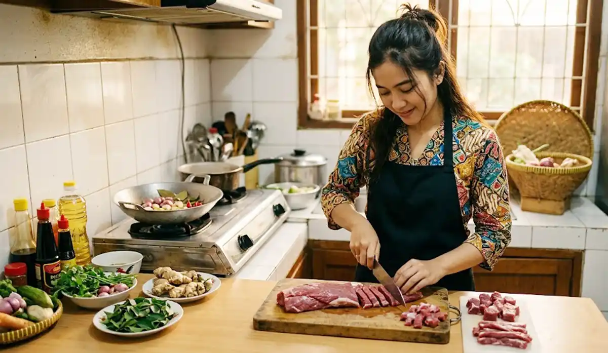 memasak daging
